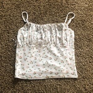 Floral Chiffon Cropped Tank